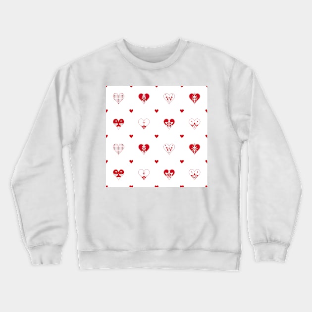 Valentines Day Hearts-WT Crewneck Sweatshirt by SSSowers